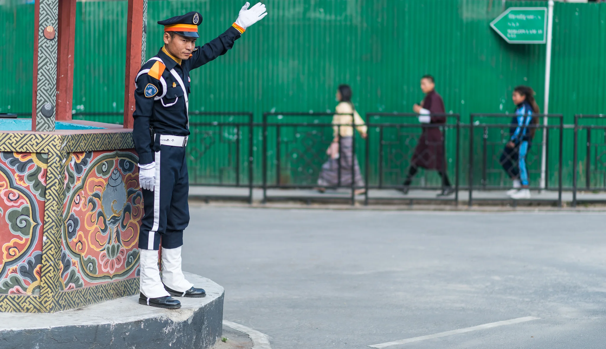 Bhutanese traffic light. No traffic lights in the entire country. Only police directing traffic.
