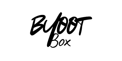 Logo with the words 'BYOOT BOX' in stylized black font on a white background.