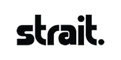The word 'strait' in bold black lowercase letters with a period at the end against a white background.