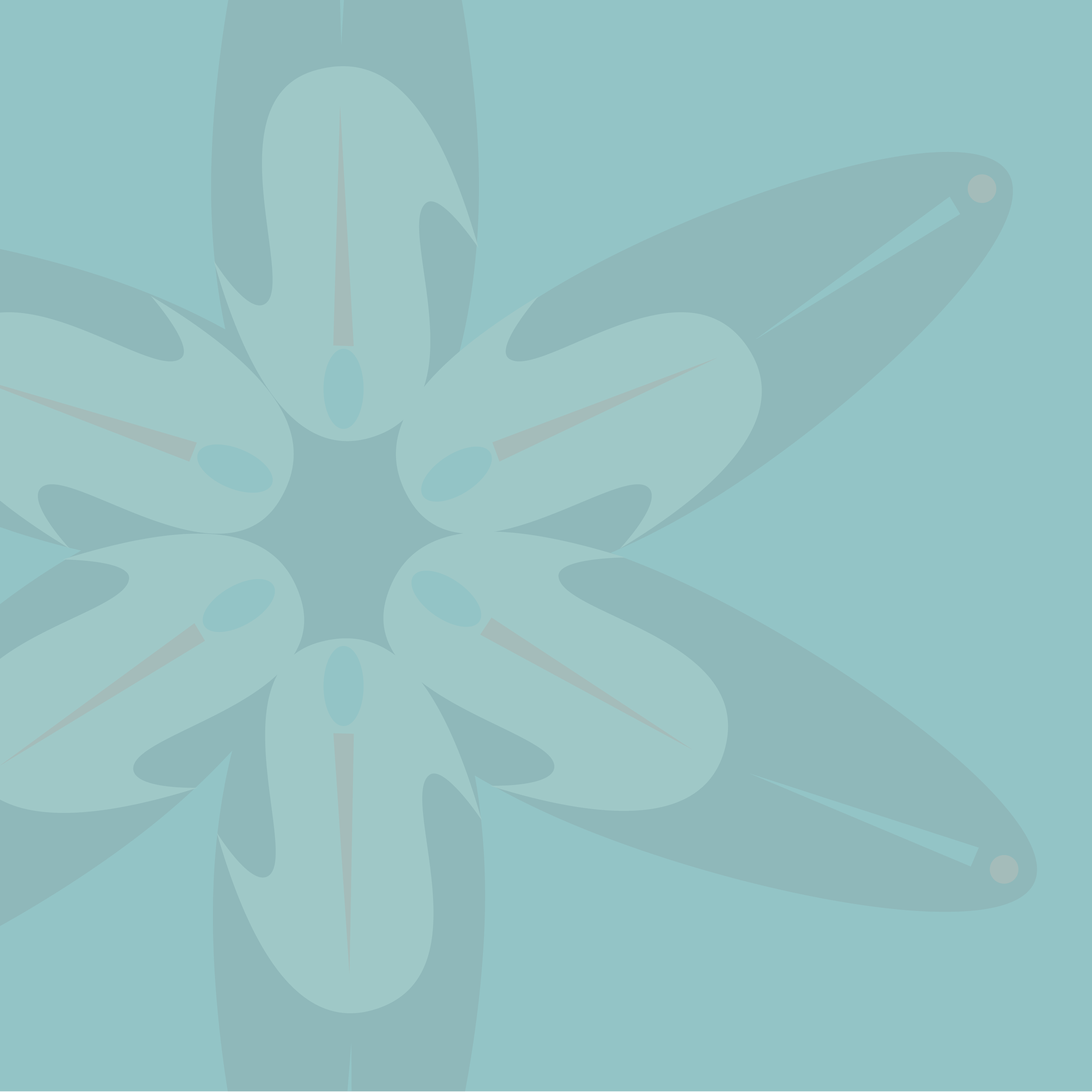 Abstract snowflake design with light blue background and darker blue accents.