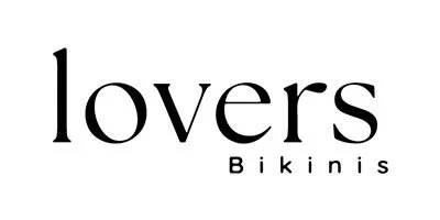 Lovers Bikinis logo in black text on a white background.