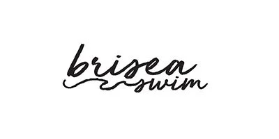 Text that reads 'brisee swim' in cursive font.