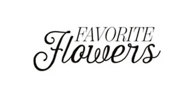 Text that reads "Favorite Flowers" in decorative black font on a white background.