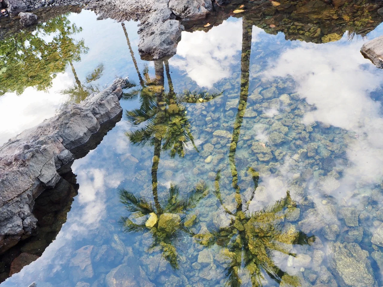 Reflections in the lagoon at Mauna Kea