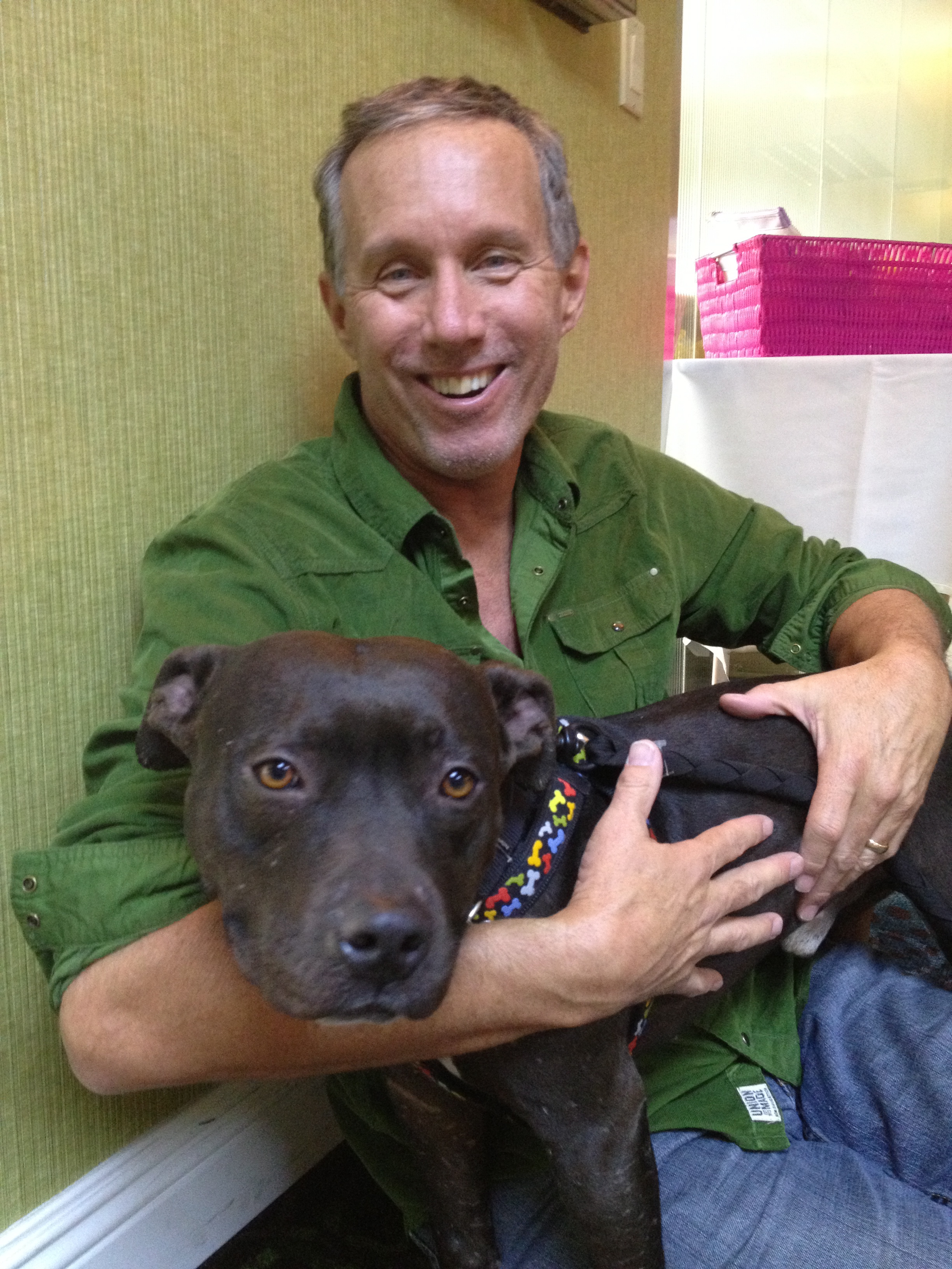 It's amazing what love and compassion will do... here is David loving up Lawrence, rescued from the San Bernadino Animal Control 