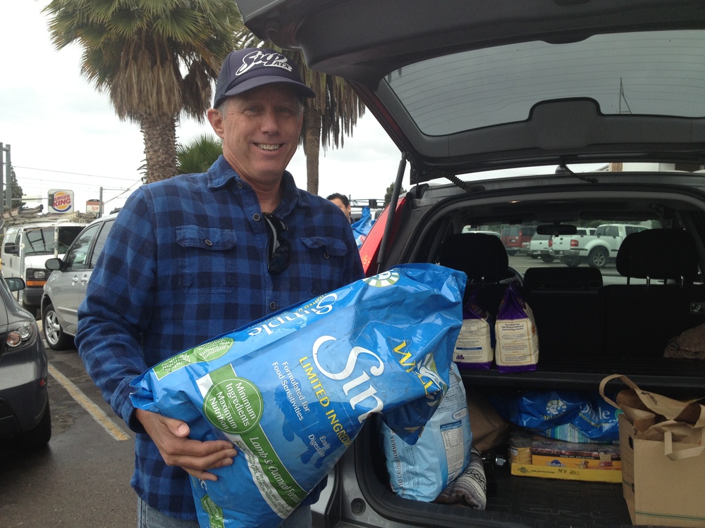 David getting donations loaded for the animals