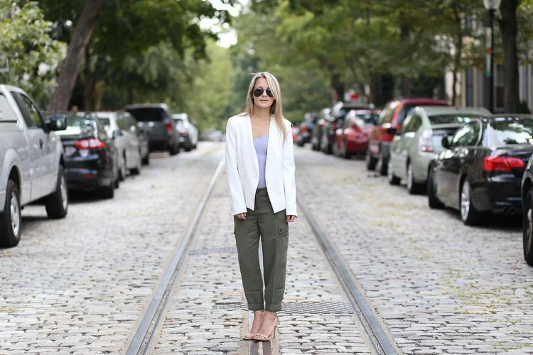 Fall Style: White + Cargo Pants