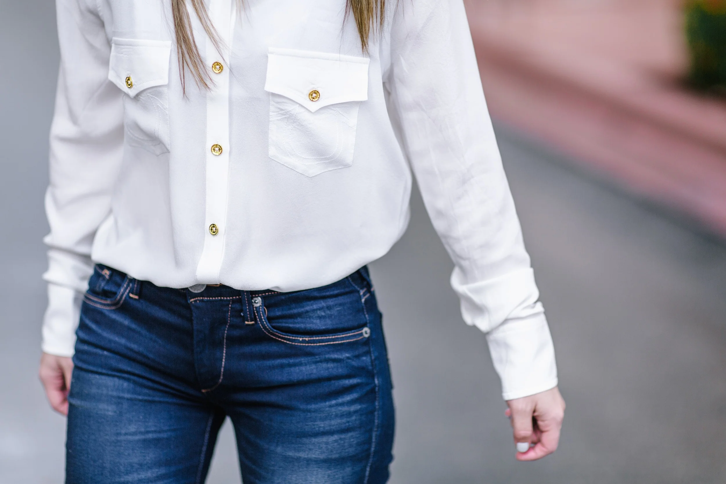 White Blouse + Denim Combo