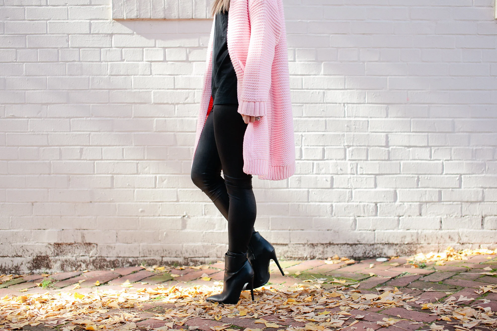 Leather Leggings + Chunky Knit