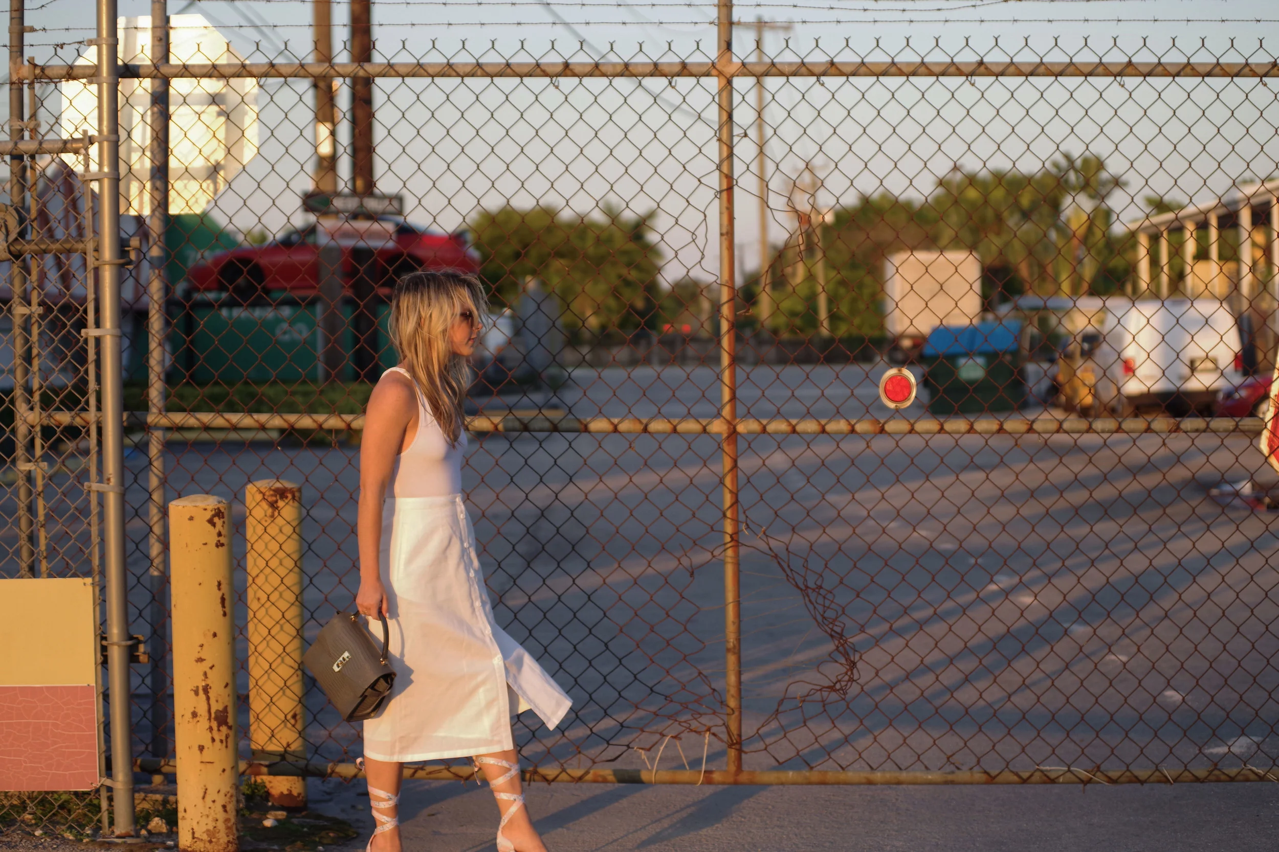 White Linen Skirt