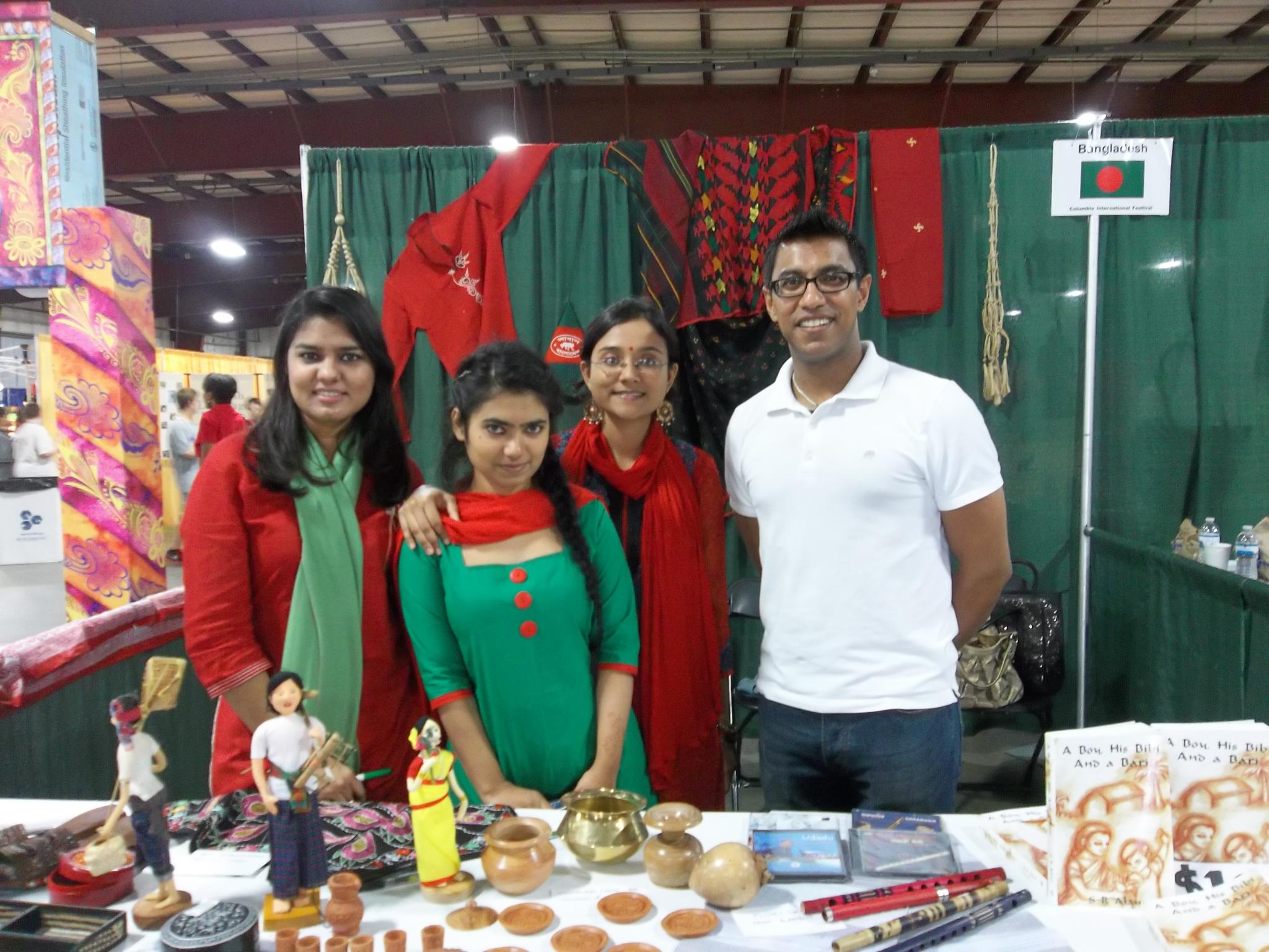 My friends from South Carolina and I at the Bangladesh stand for school day. April 13th is the start of the full fair.