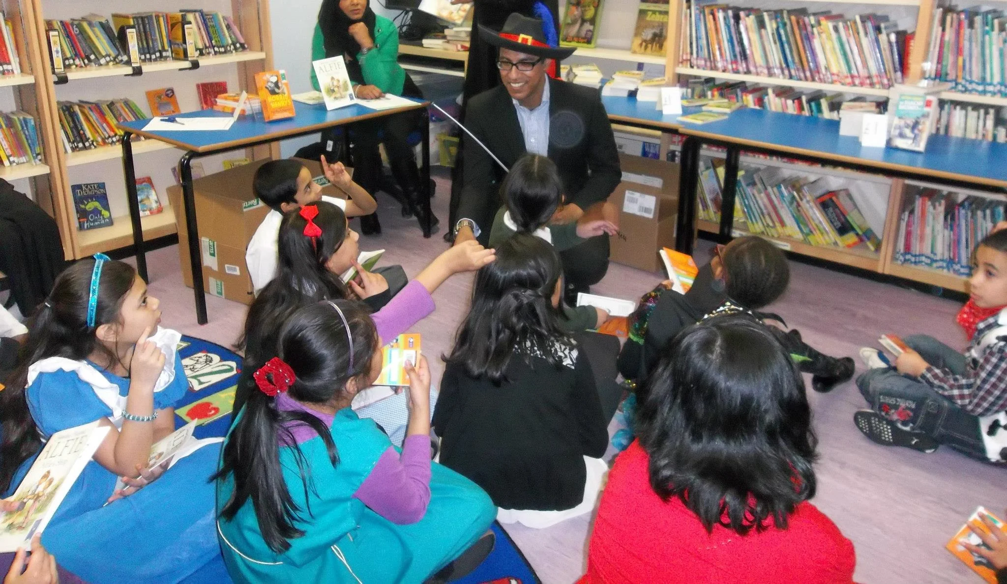 Sharing stories about our favourite characters from books we dressed up as.
