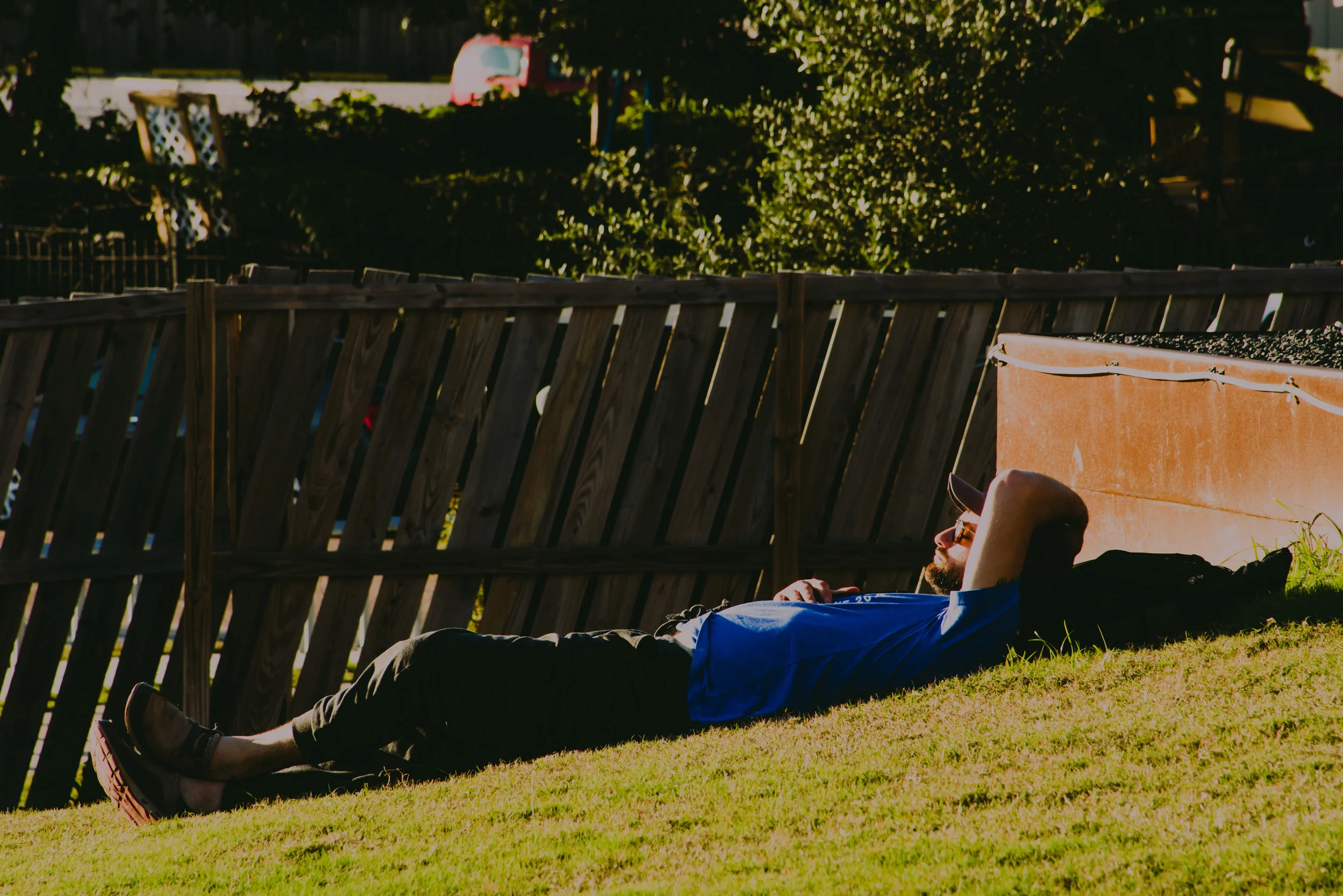 Nick catching some Zzz’s before the Show at White Oak Music Hall.