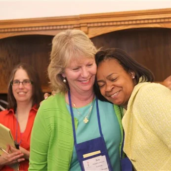 On the left, Sue Haupert-Johnson, bishop-elect for the North Georgia Conference. On the right, Sharma Lewis, bishop-elect of the Virginia Conference. Photo credit: North Georgia Conference Communications.