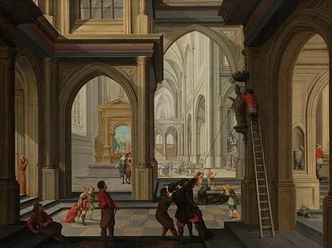 Beeldenstorm in een kerk, 1630, by Dirck van Delen
