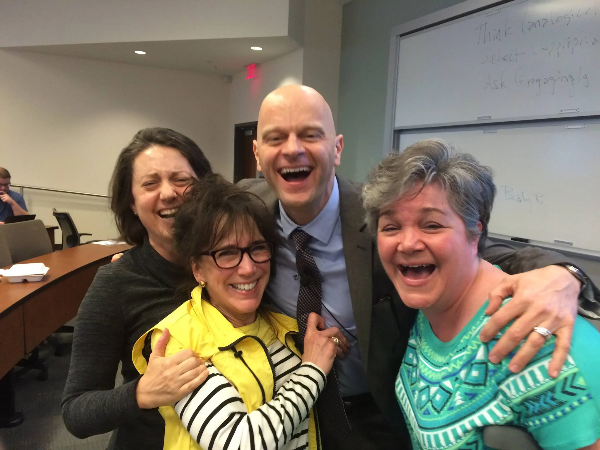 Sara (far left) with classmates and her favorite Candler professor Brent Strawn.