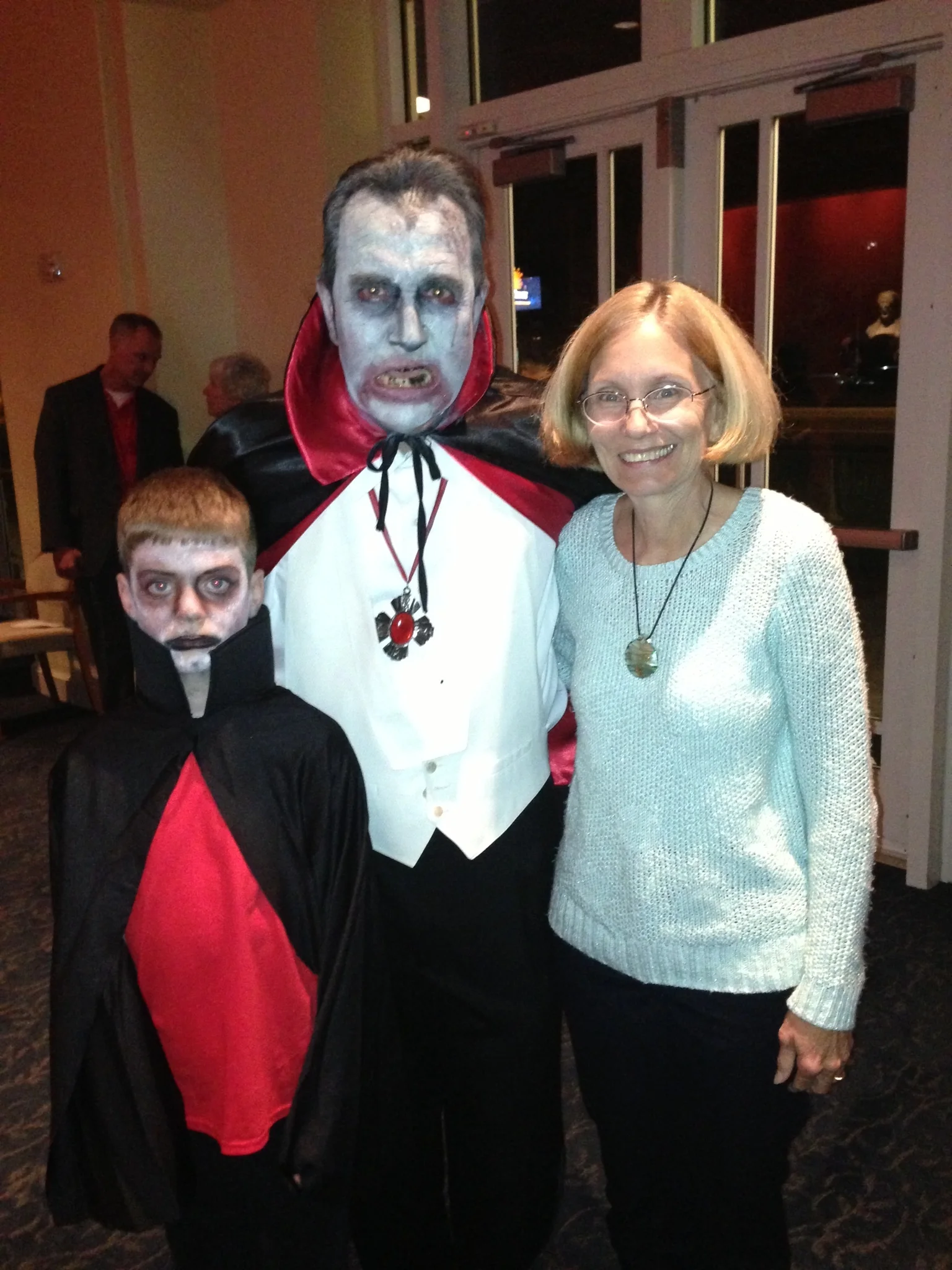 Kenny and Timothy pictured with Glenn member Barbara McClure at Scary Ride.
