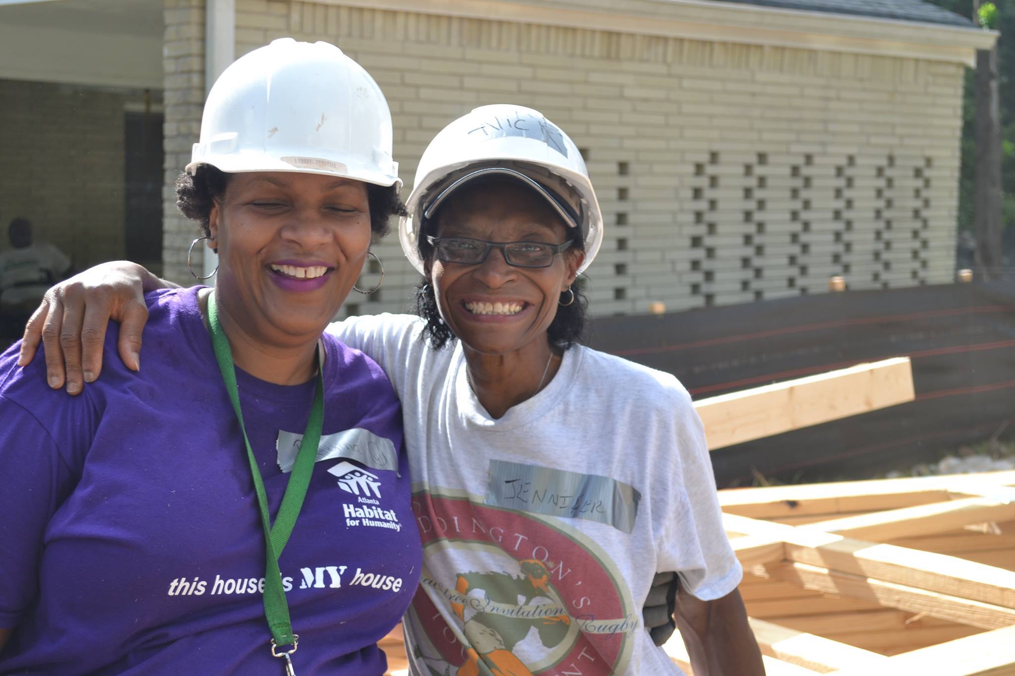 This year was our 25th Habitat Build! Our devoted project liaison, Jennifer Scott-Ward, hugs home owner Regina Holloway after a busy build day.