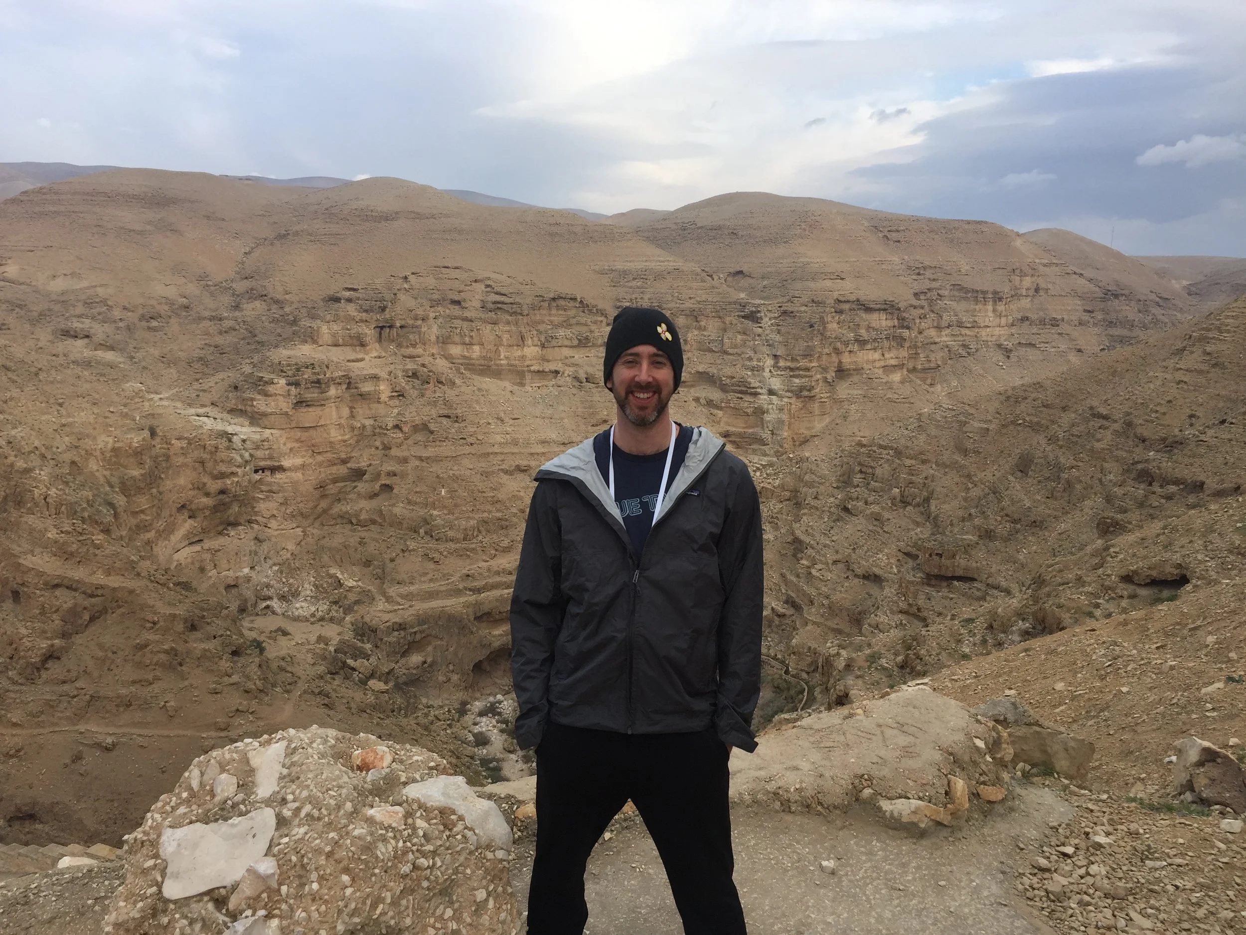 Brent hiking the Wadi Qelt.