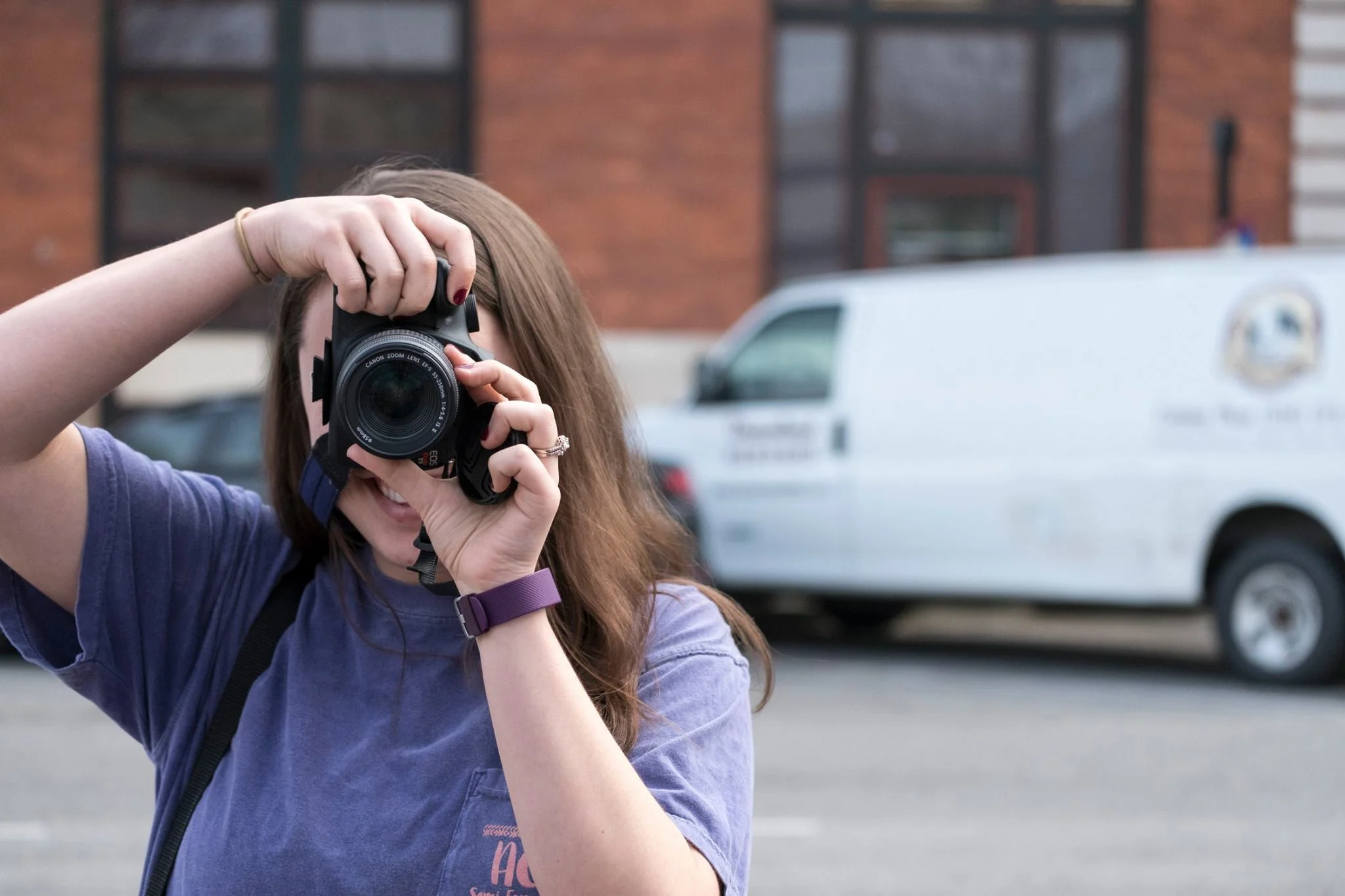 Brushing up on her photography skills