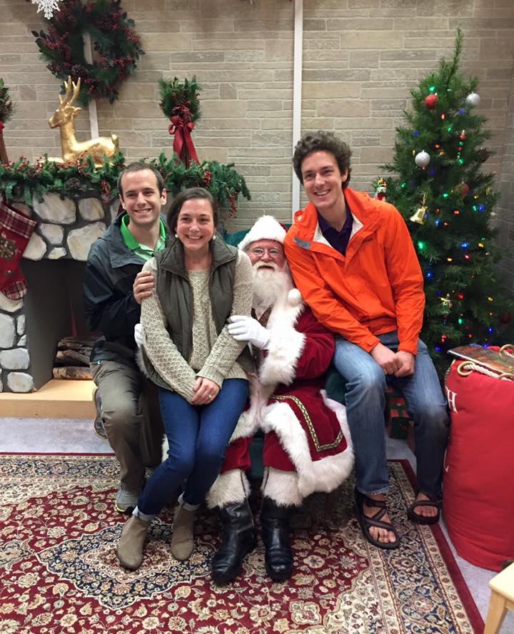 Posing with Mr. Claus and his sister and brother-in-law