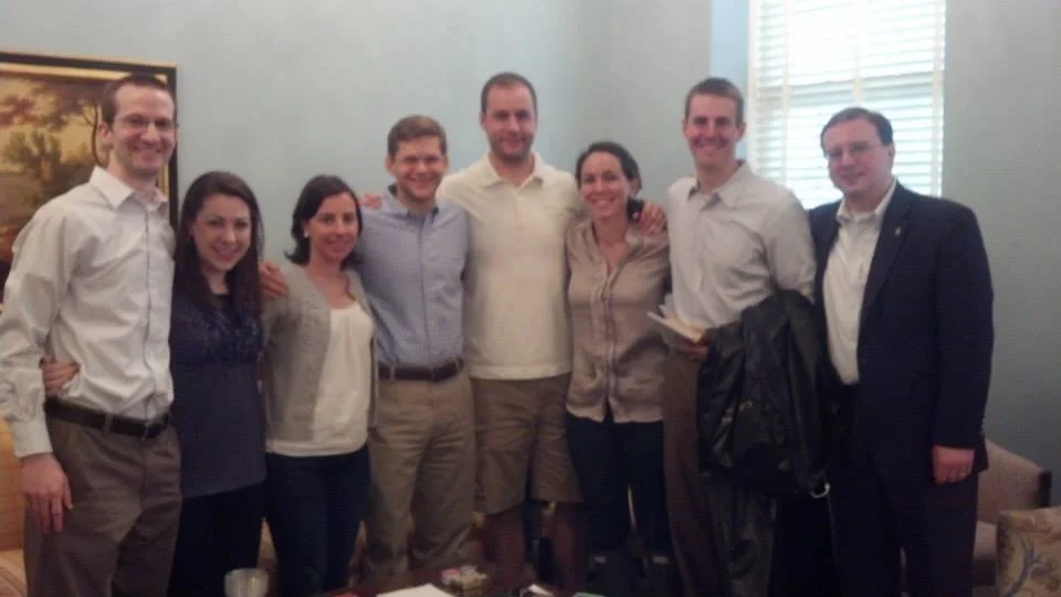 Dena (second from left) and her Sunday School class (from a few years ago) being led by professor Joel LeMon.