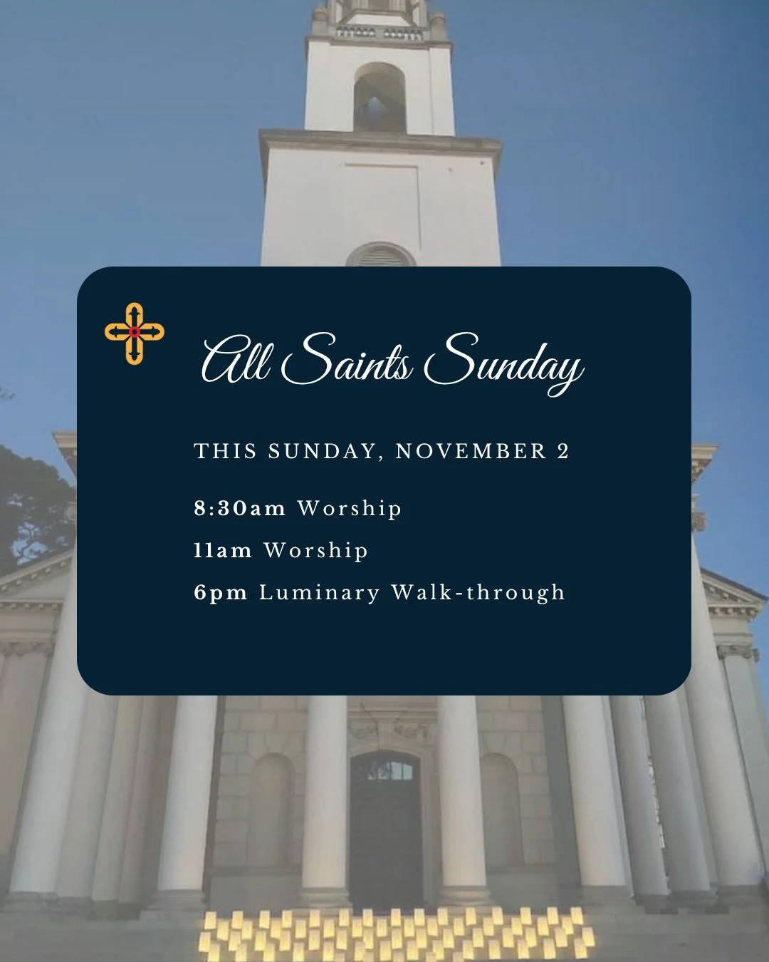 You are invited to join us this Sunday in remembering & honoring our loved ones and the saints of the Church during our All Saints worship services. Special music, a sermon from the Rev. Byron Thomas, and Holy Communion will be offered at both mo