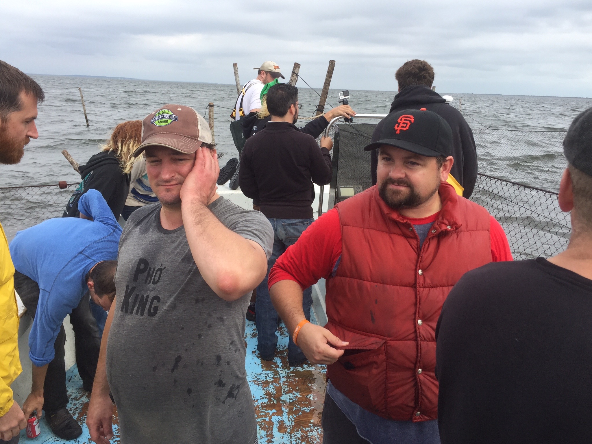 Josh armbruster and mike moore, out at sea, harkers island, nc