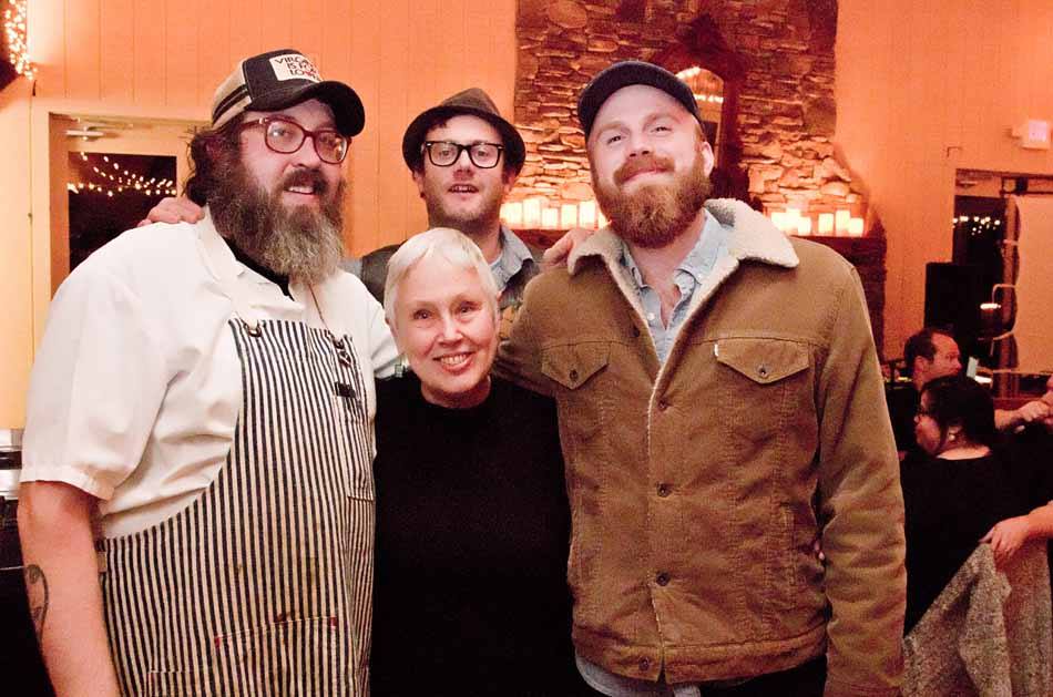 Ronni Lundy- Southern Food Writer with Jed Portman Assistant Editor of Garden & Gun Magazine, Chef Travis Milton and Chef Elliott Moss.