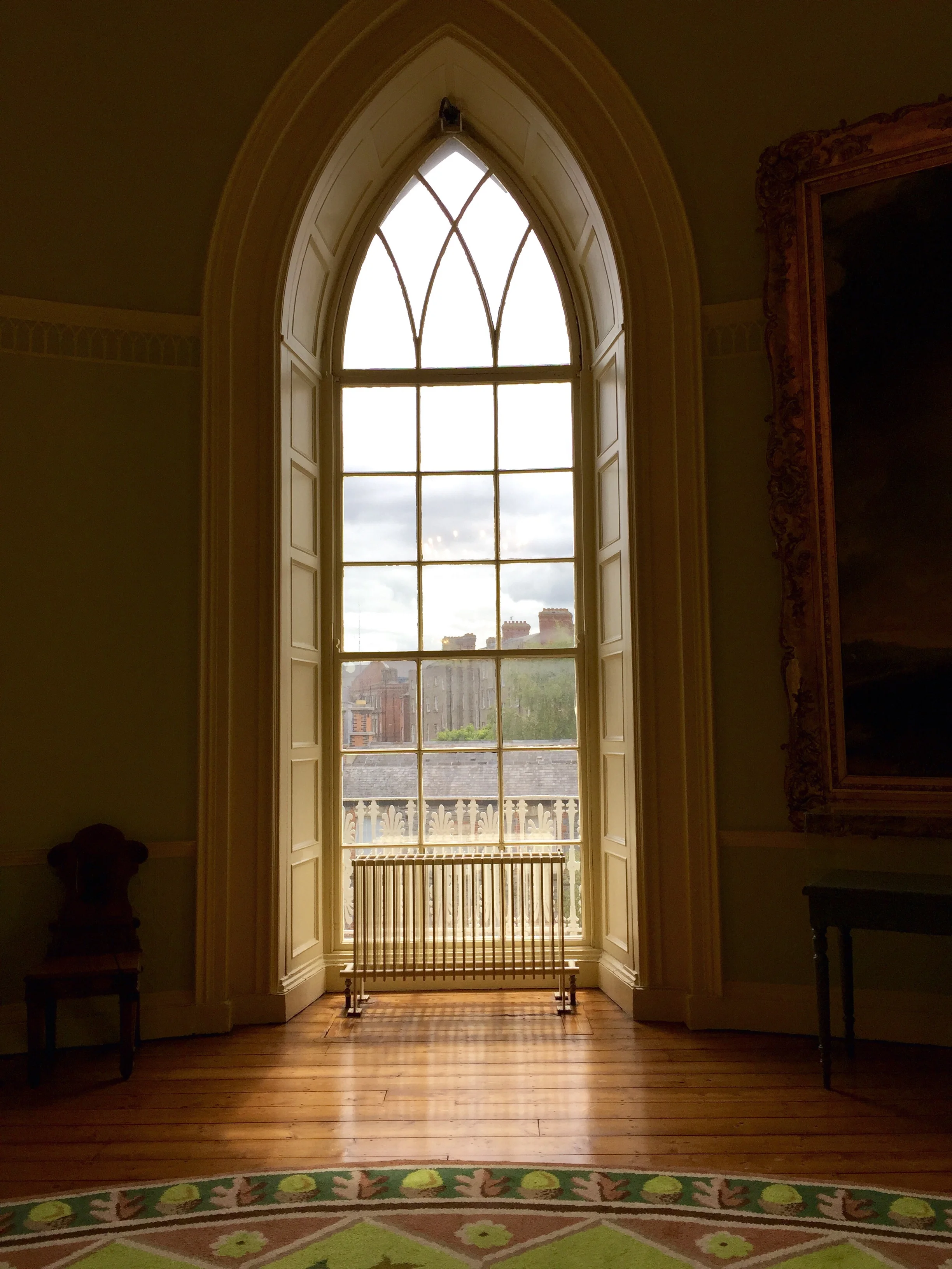 Window in one of the state rooms that looked out onto the garden.