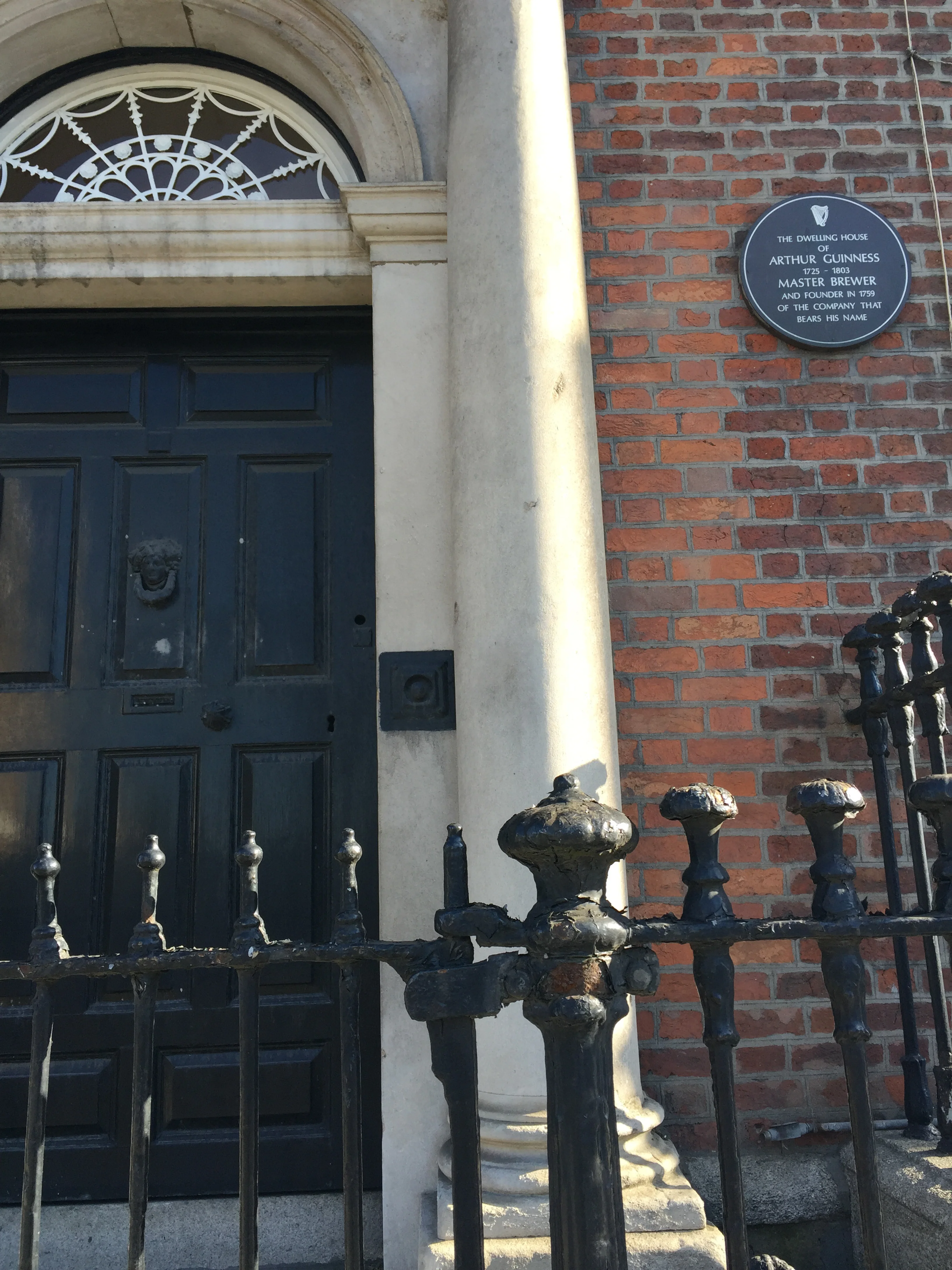 Arthur Guinness's house, right behind the brewery!