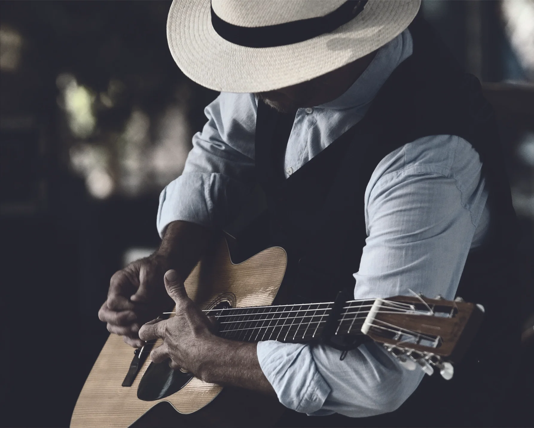 Roy on his Martin guitar