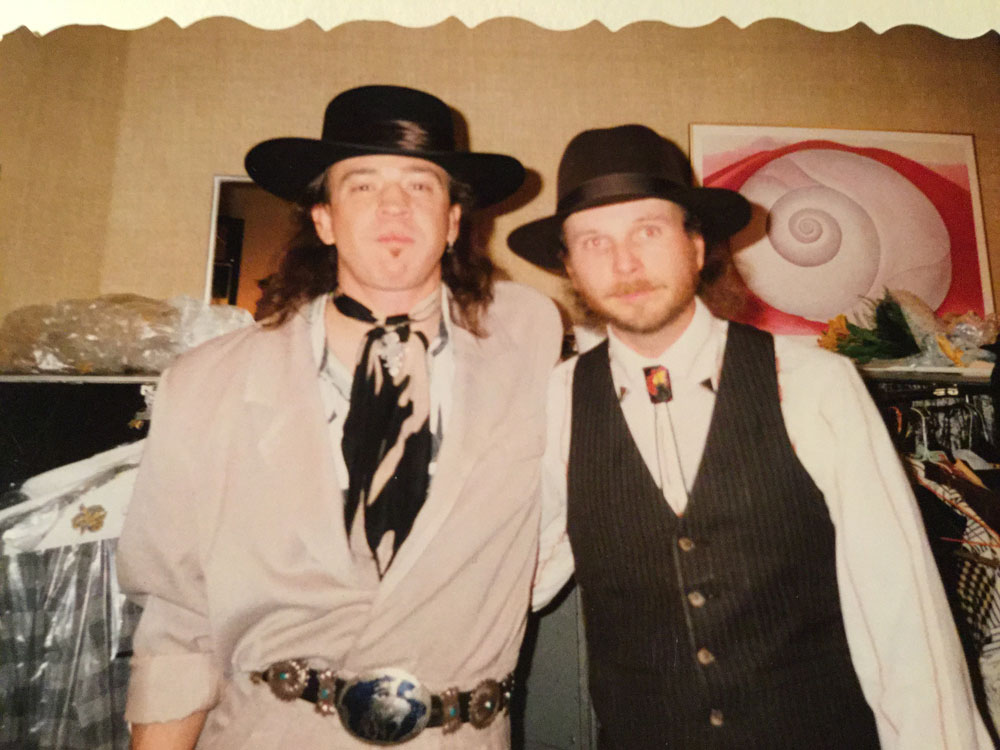 Roy and Stevie Ray Vaughan on tour in Everett, WA