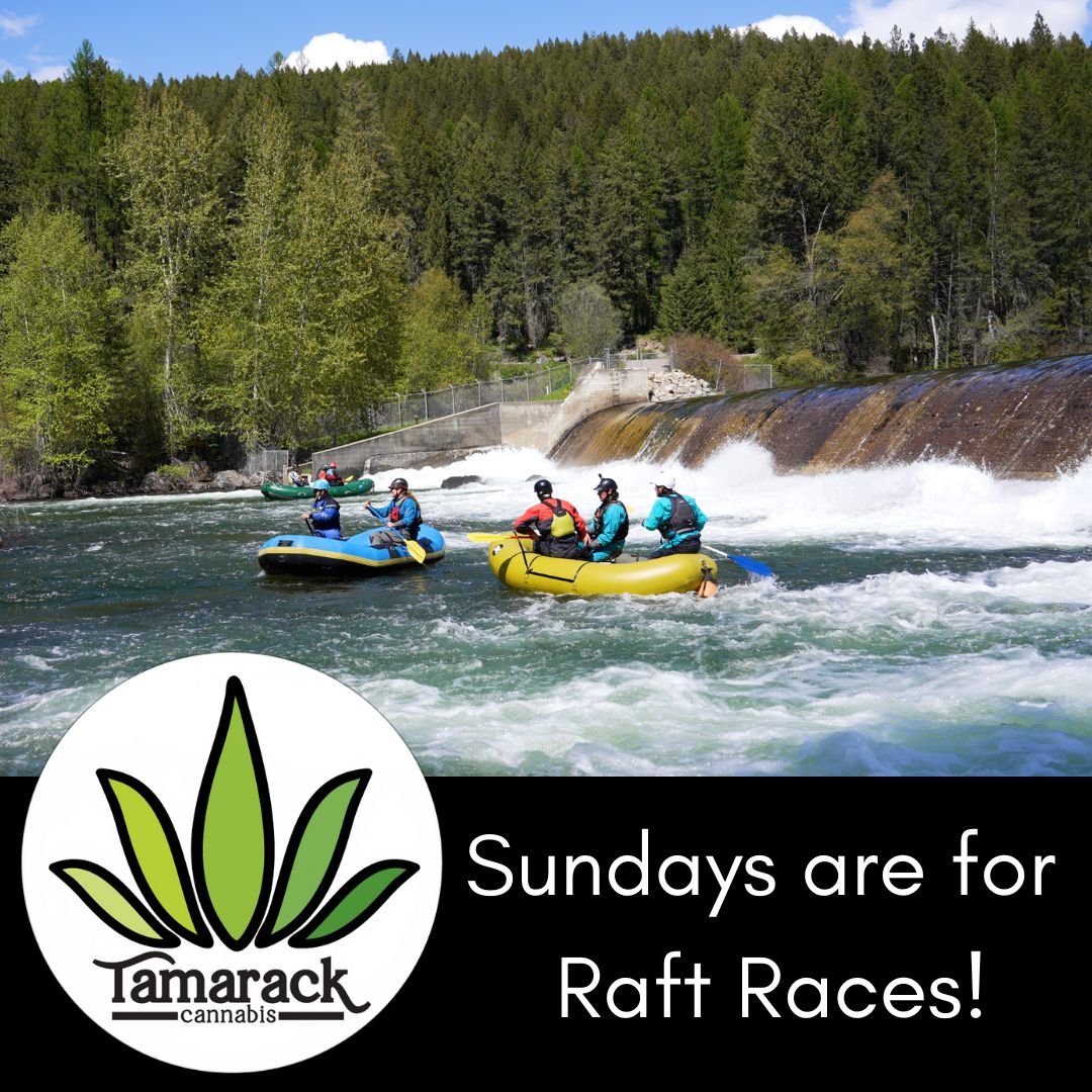 On Sundays we race RAFTS!  Boats consisting of 4-man teams will compete in two events: down river race which will serve as the seeding for the head-to-head race! 

The lovely ladies at @tamarackcannabis  are back as Class III sponsors.  Tamarack Cann