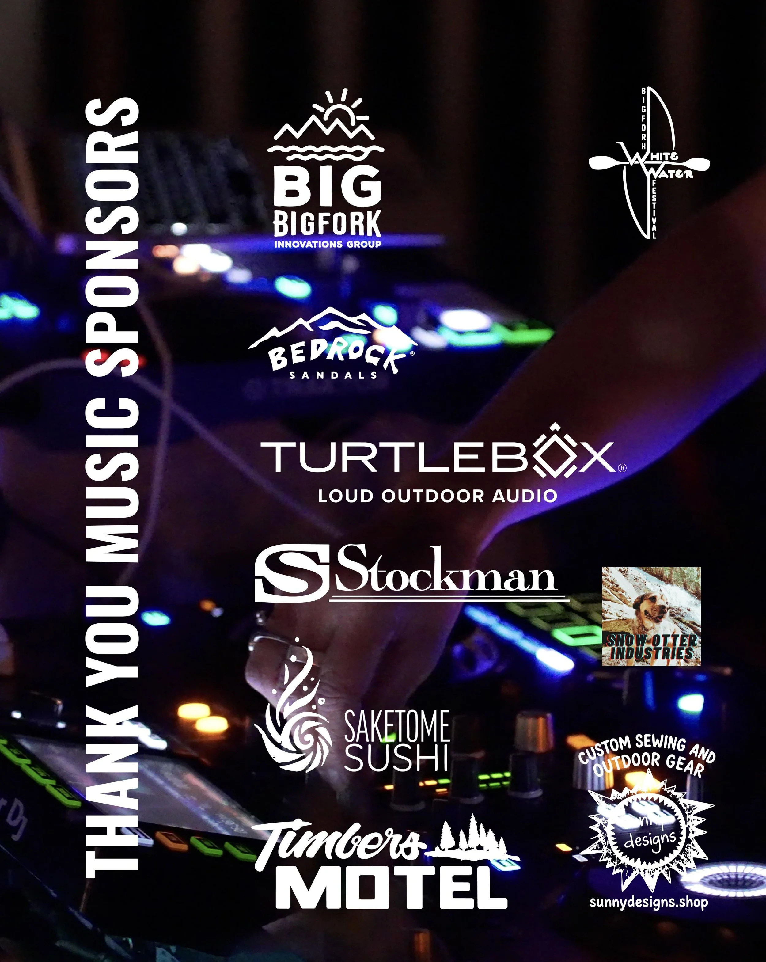 Thank you to our Bigfork Whitewater Festival MUSIC SPONSORS 🪩✨ 

The Bigfork Whitewater Festival wouldn&rsquo;t be the same without live music keeping the energy high all weekend long. Huge thanks to our music sponsors for helping bring the good vib