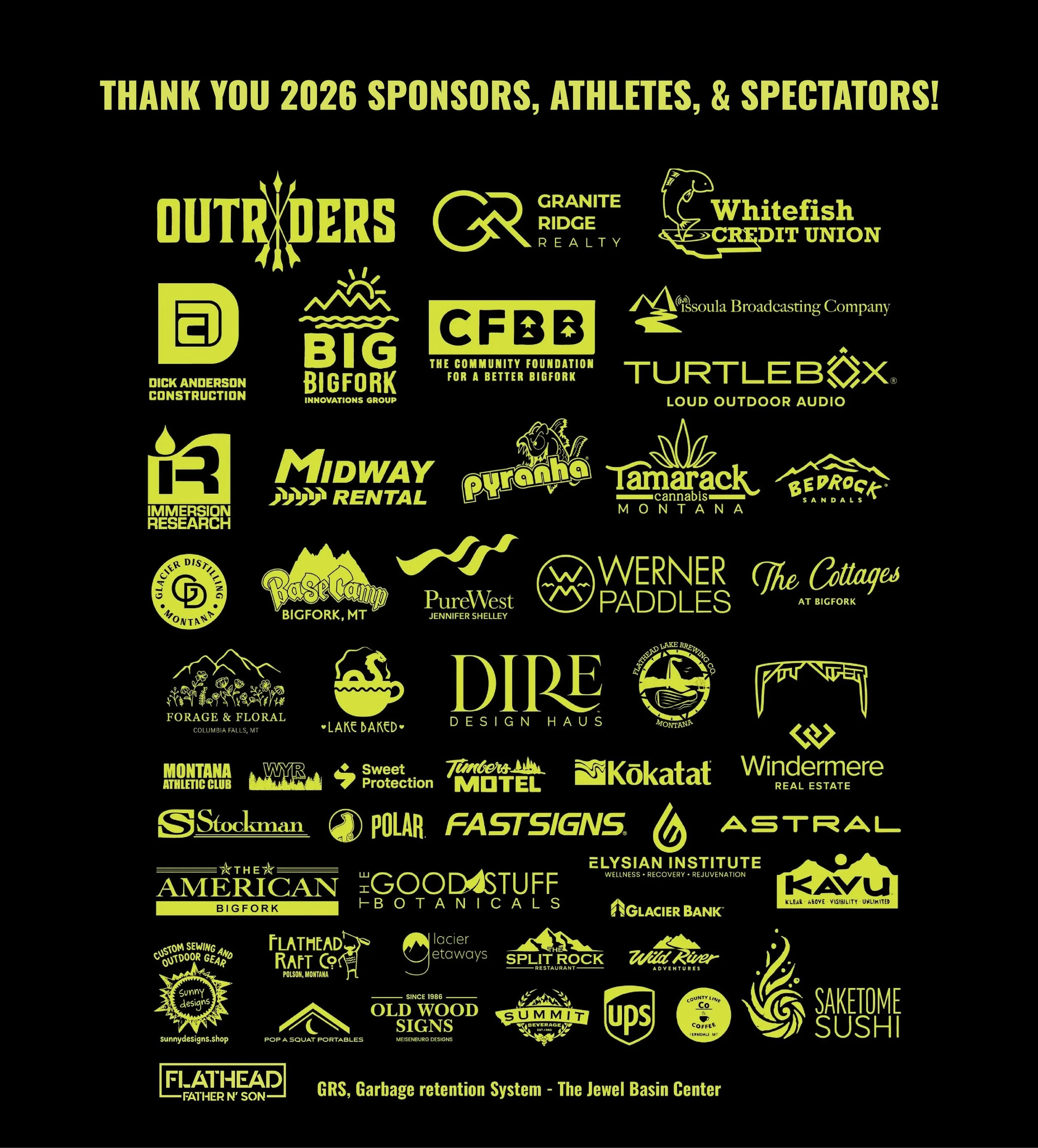 Thank you to our 2026 Sponsors, athletes, and spectators for supporting another incredible event! We appreciate you keeping the festival clean all weekend, supporting our local community, and showing up for a rowdy year on the Wild Mile. Cheers to yo