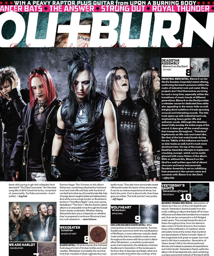 DSA's "Blame It On The Devil" Scores an 8 in Outburn Magazine!