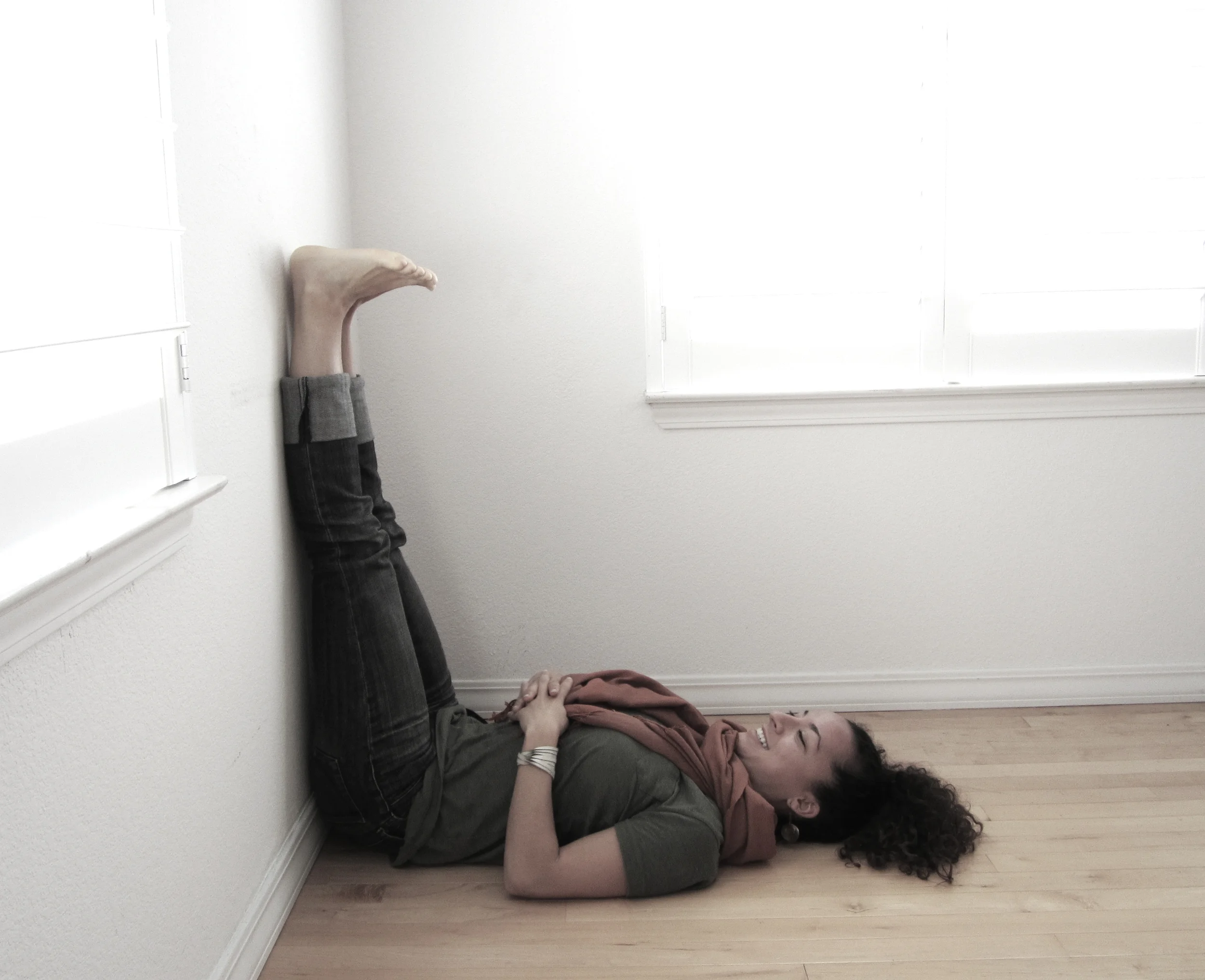Legs up on the wall
