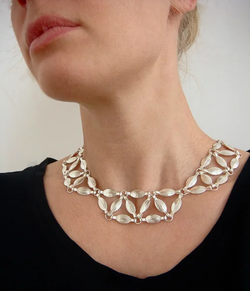 Mesh collection in silver necklace, small