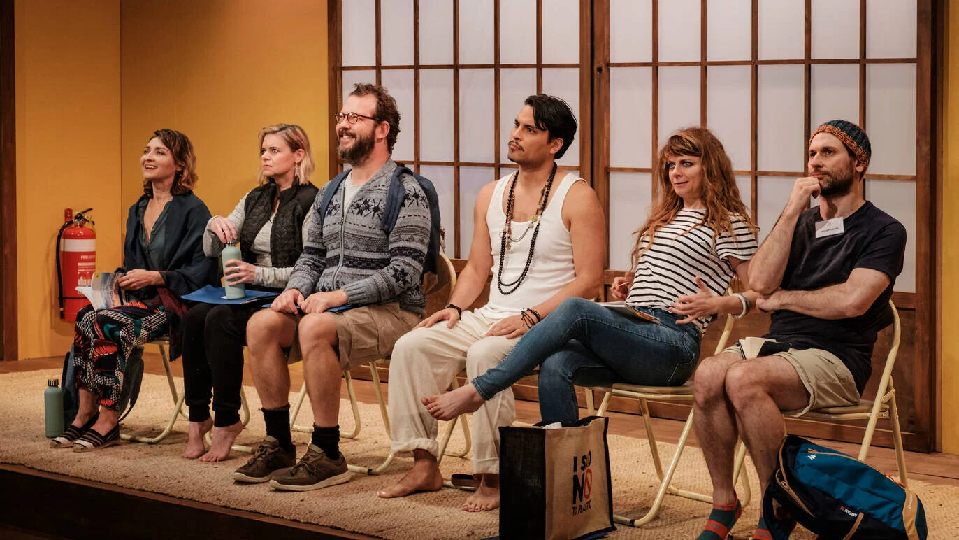   SMALL MOUTH SOUNDS   by Bess Wohl   Produced by Darlinghurst Theatre Company  Set and Costume Design Directed by Jo Turner Lighting Design by Jasmine Rizk Sound Design by Tegan Nicholls  Eternity Playhouse, March 2019. Production Photos by Robert C