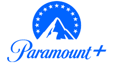 Paramount+ logo with a mountain and starry sky design