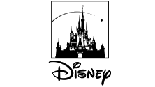 Disney logo with castle inside a circle