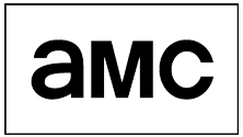 Black background with white AMC logo and text