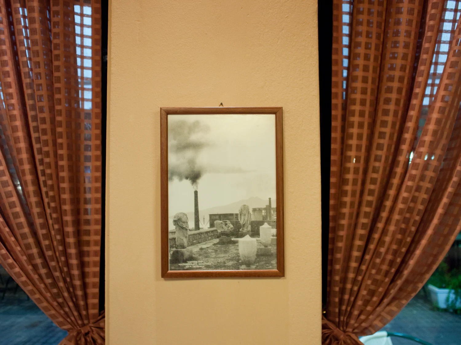 Decor at local seafood taverna in Eleusis.