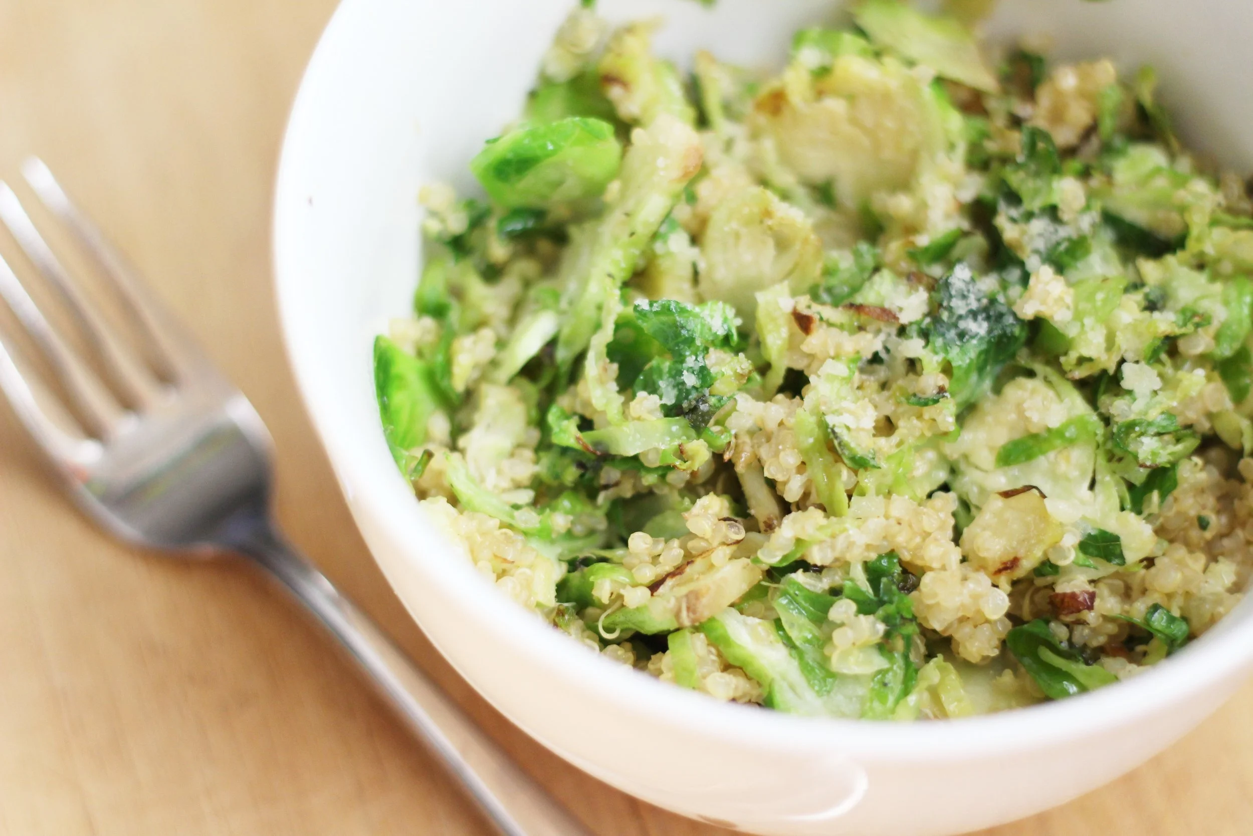 Shaved Brussels Sprouts with Quinoa