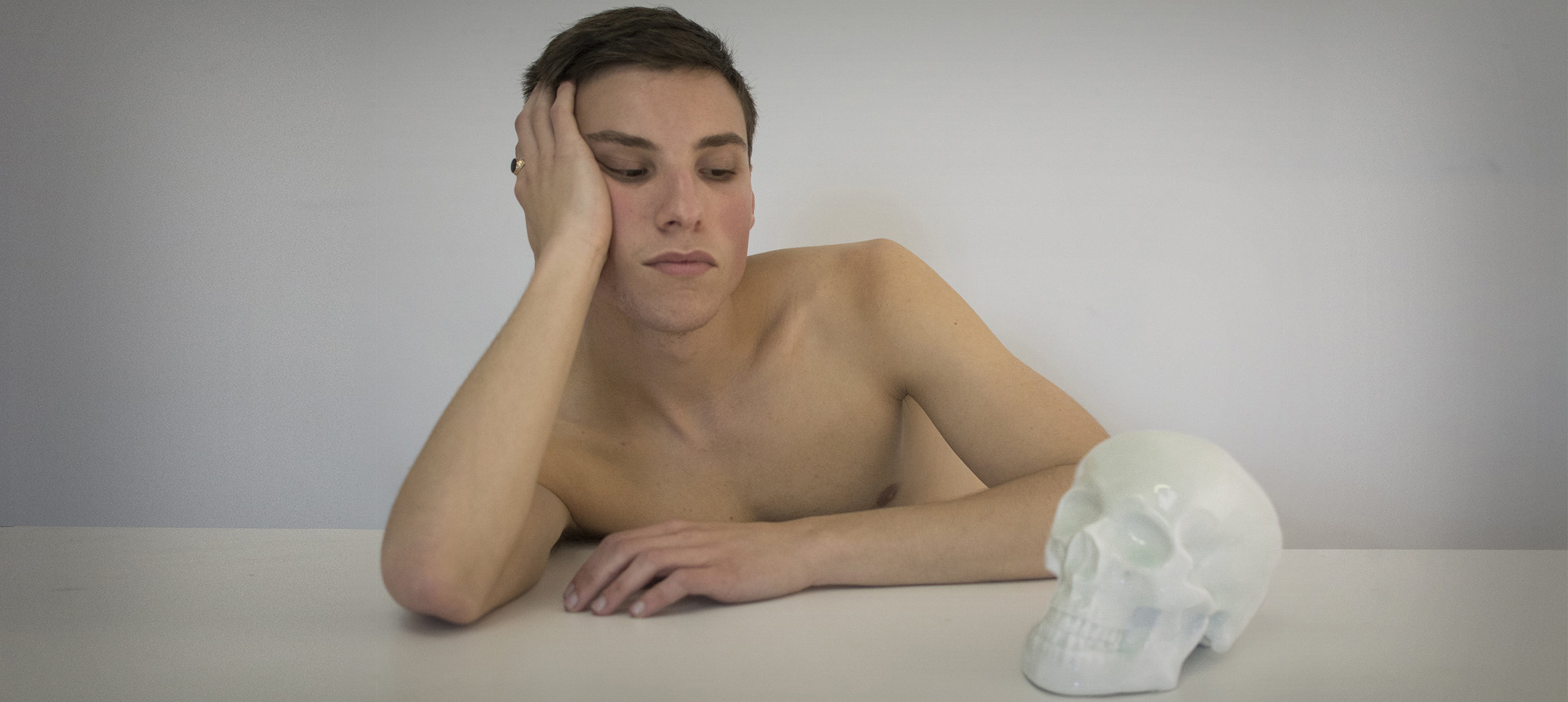 Brent with Porcelain Skull (Portrait of Brent Harrison) , digital print, 2016