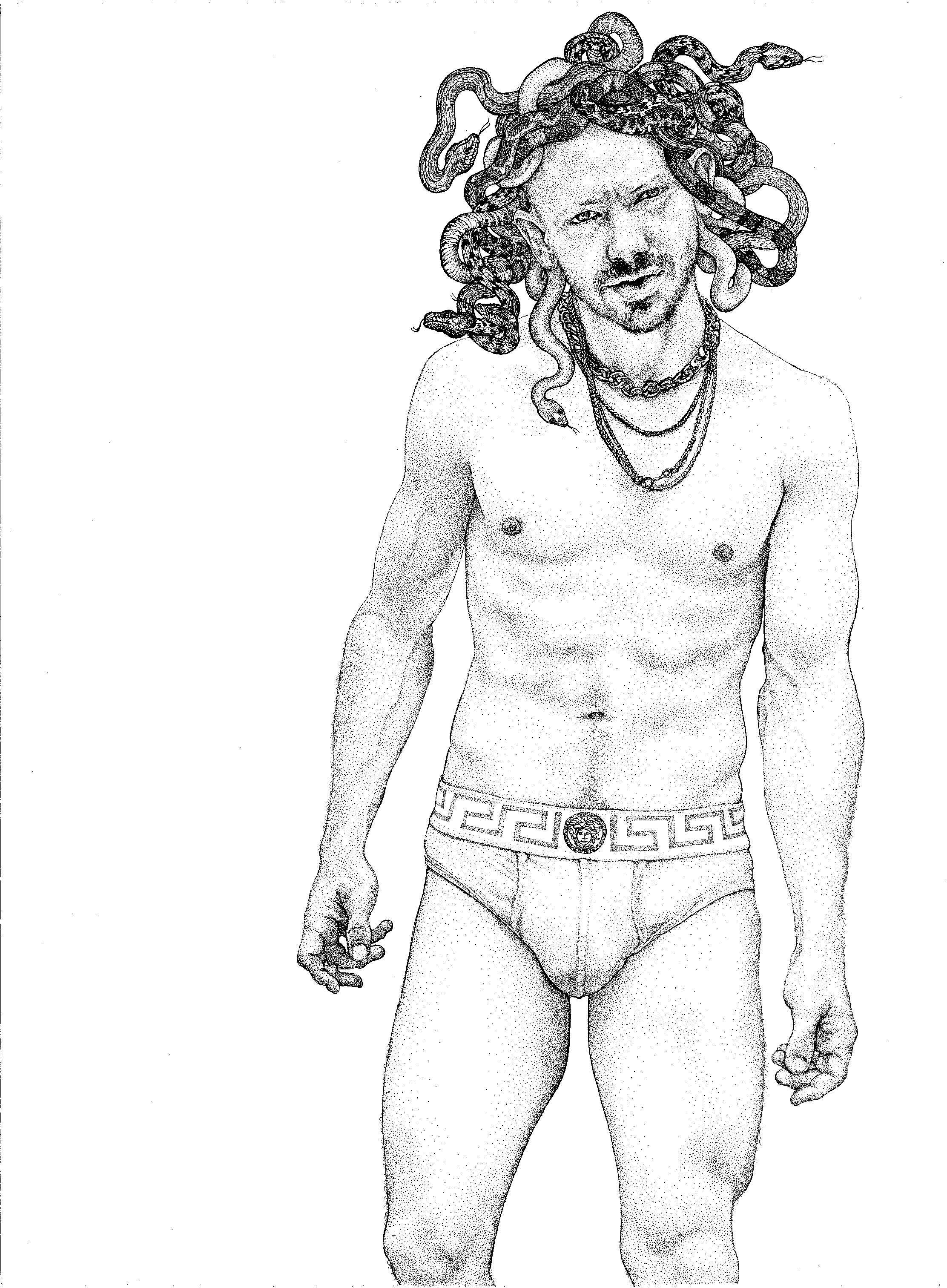 'Gorgon' (portrait of David Charles Collins), 2017-2018