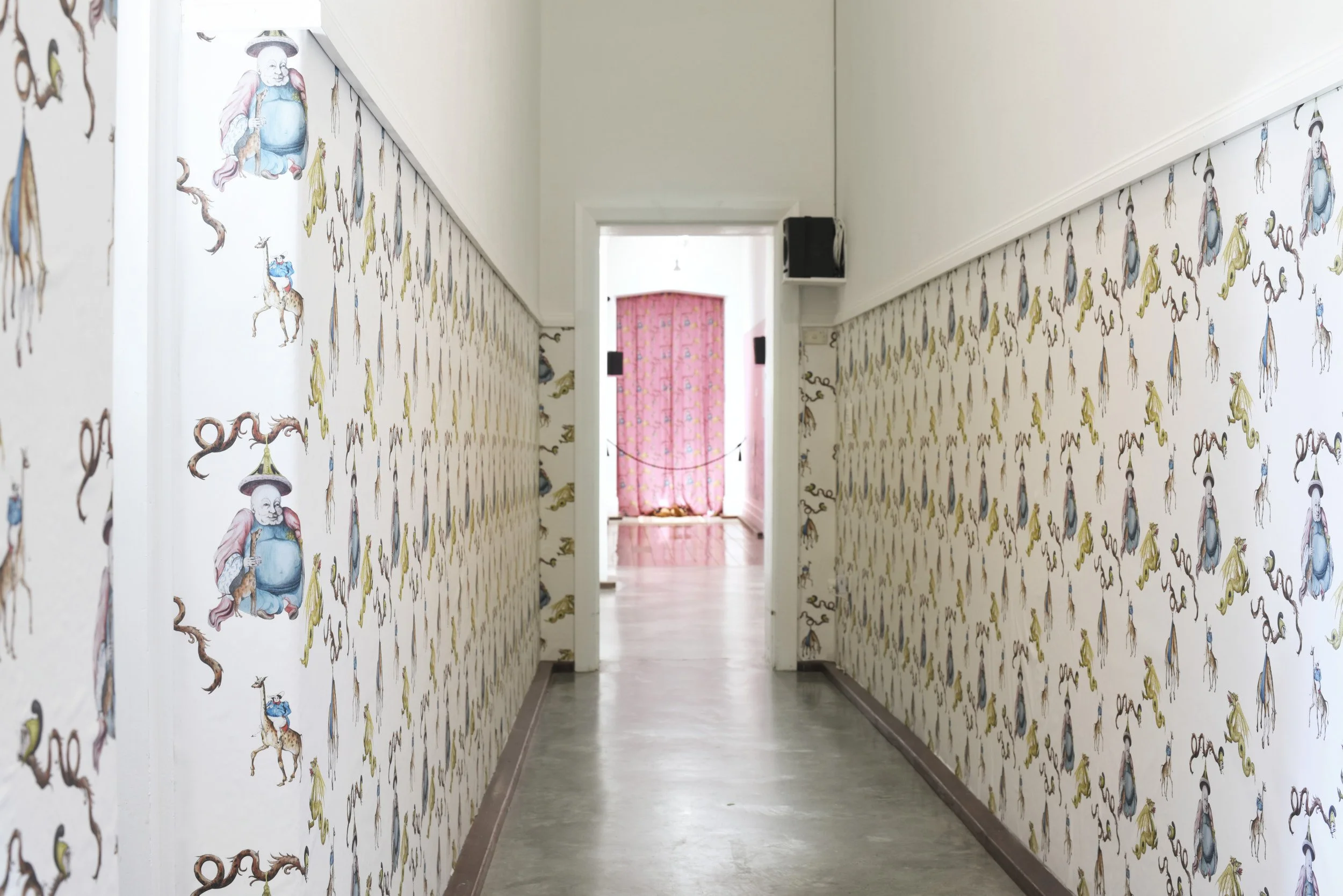 'Prince of Wales Wallpaper', Tarryn Gill, 2022 and 'George's Debts', Pilar Mata Dupont, 2022