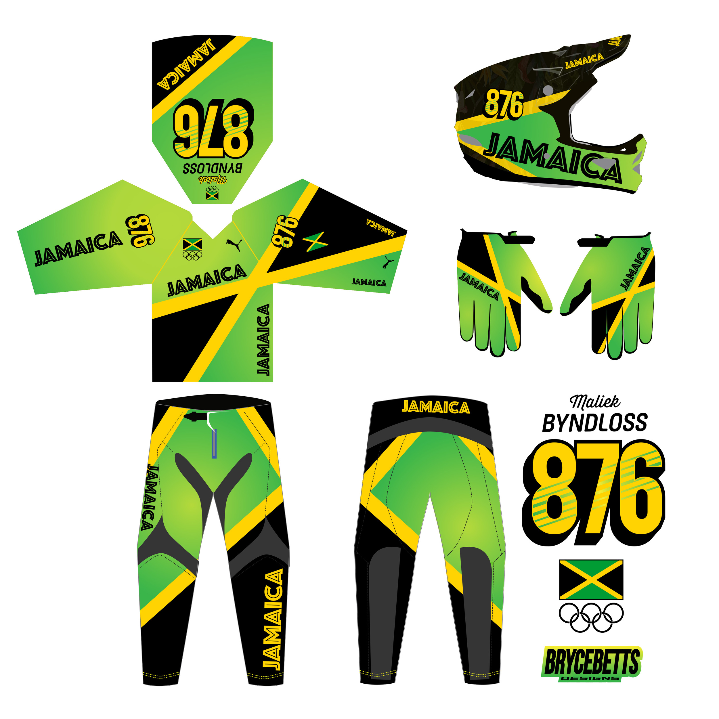 Jamaica BMX Racing Olympic Gear Design