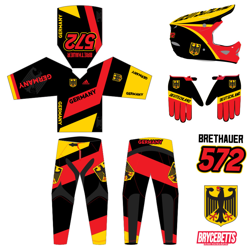 Germany Colombia BMX Racing Olympic Gear Design